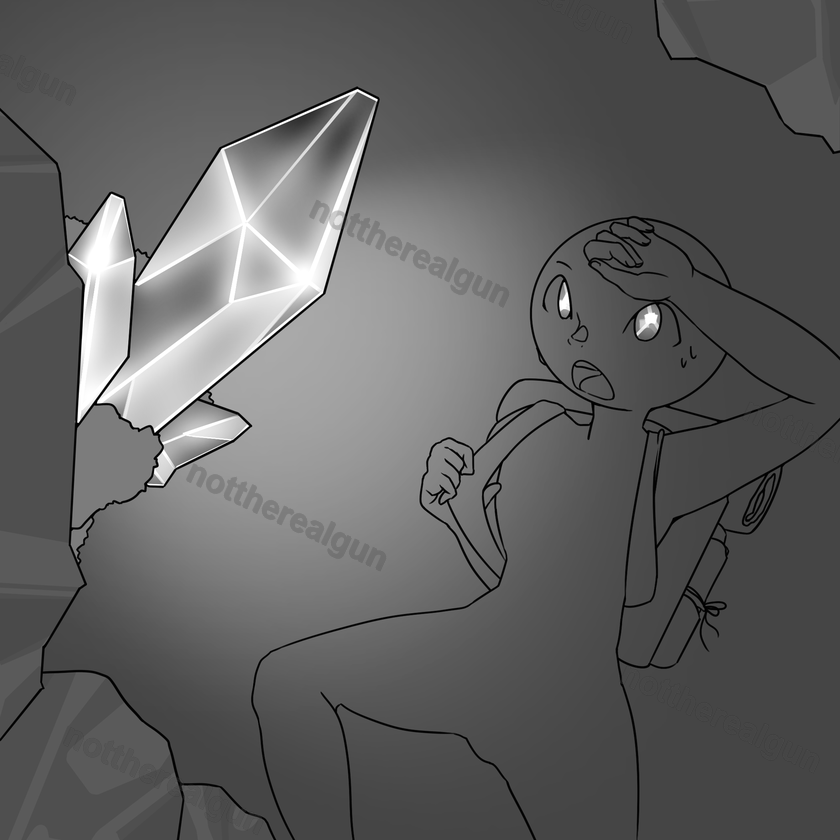 Glowing Crystal, Inktober Day 1 (2022)