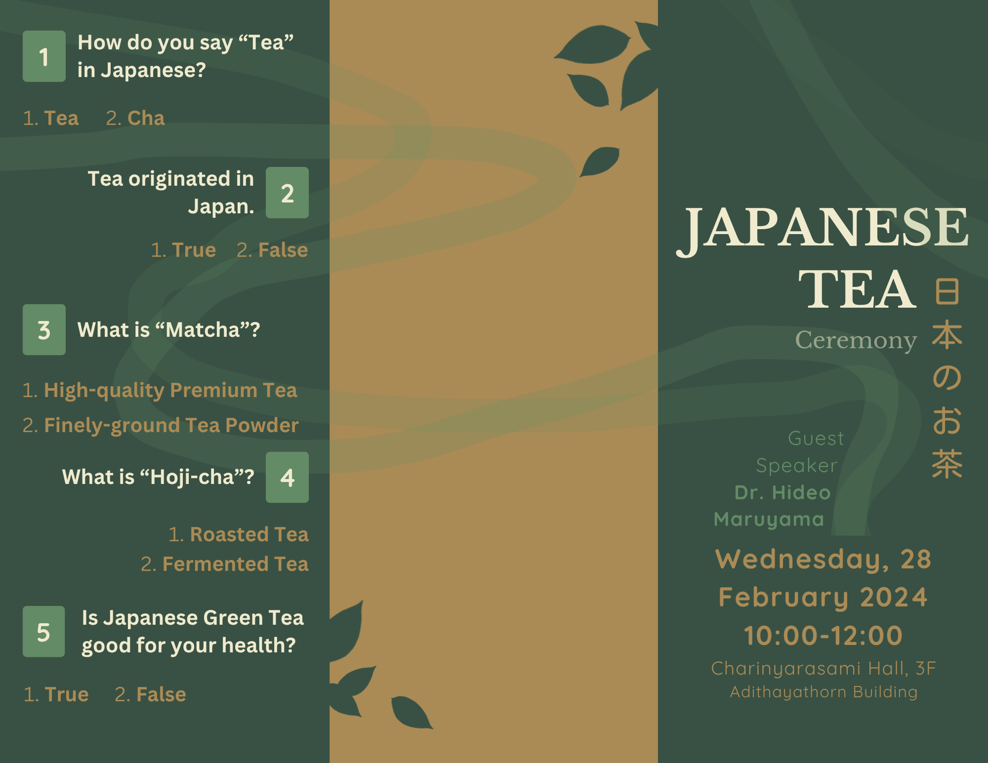 Japanese Tea Ceremony, A Talk By Dr. Hideo Maruyama (2024)