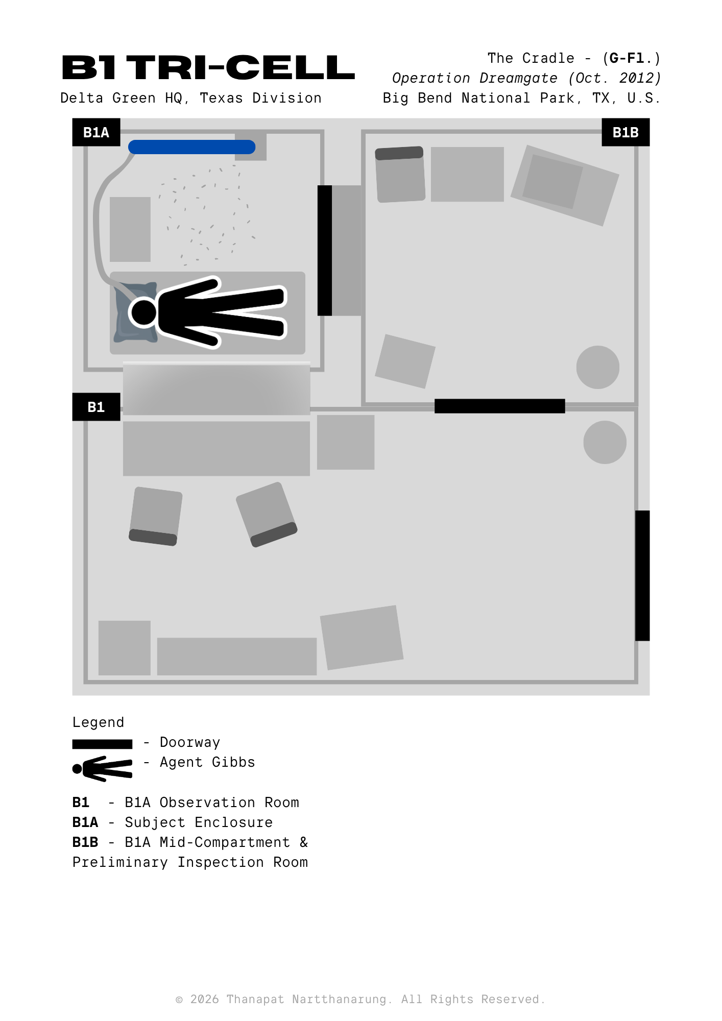 The Cradle: B1 Tri-Cell, A Custom Delta Green Oneshot Map (2026)